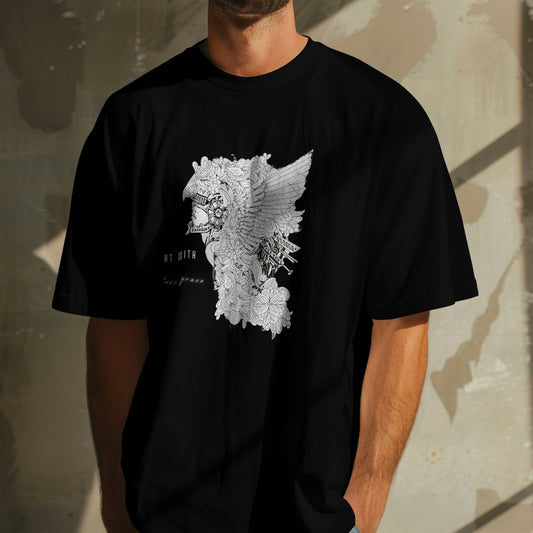 Oversized tshirt "WORRIER LOOK BLACK