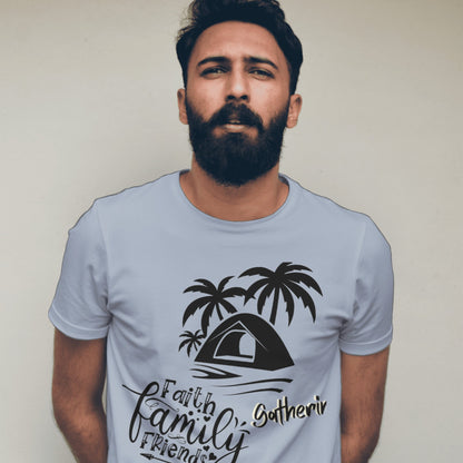 Sports t-shirt "Faith, Gathering, Family & Friends T-Shirt" 🌴🏕️👨‍👩‍👧‍👦