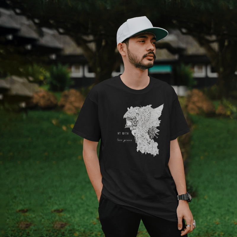 Oversized tshirt "WORRIER LOOK BLACK