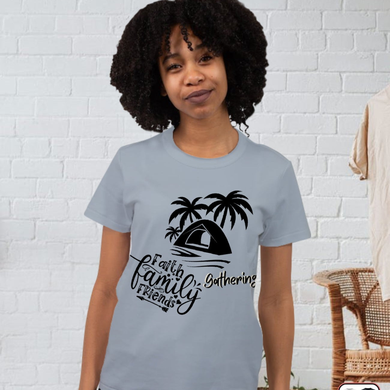 Sports t-shirt "Faith, Gathering, Family & Friends T-Shirt" 🌴🏕️👨‍👩‍👧‍👦